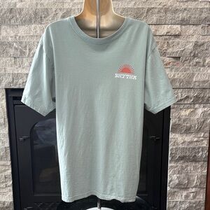 Rhythm. Men's Sage Green Short-Sleeve Graphic Tee with Coral Sun